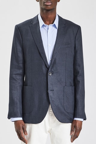 Chaqueta de lino - Azul