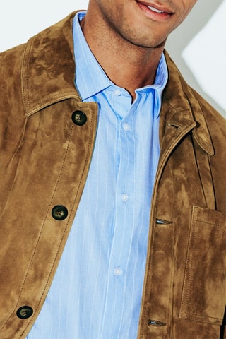 Chaqueta de piel caprina de serraje - Camel