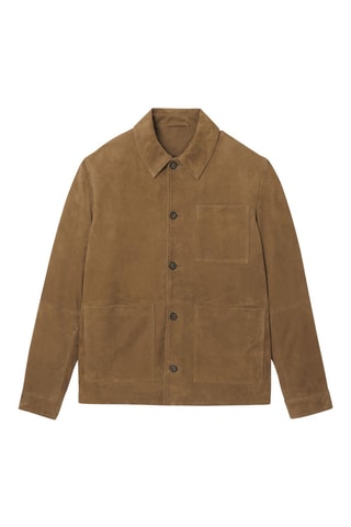 Chaqueta de piel caprina de serraje - Camel
