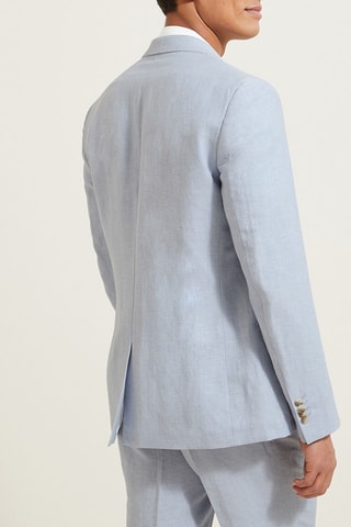 Chaqueta de lino - Celeste