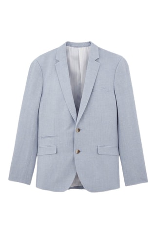 Chaqueta de lino - Celeste