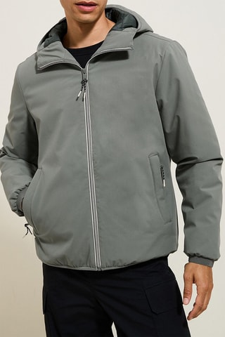 Chaqueta con capucha - Caqui