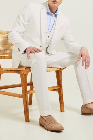 Chaqueta de traje de lino - Blanco
