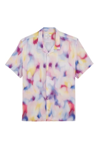 Camisa regular fit tie-dye - Azul claro y violeta