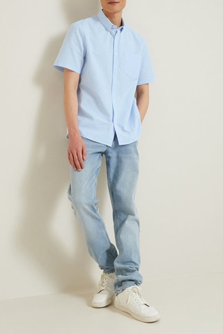 Camisa regular fit -  - Celeste