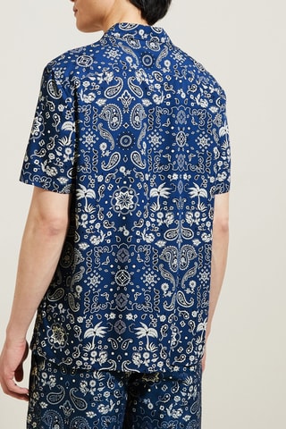 Camisa corta regular fit - Azul