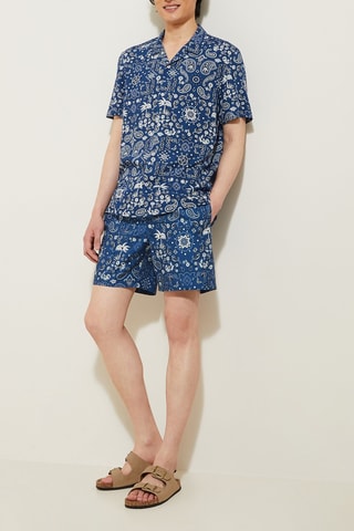 Camisa corta regular fit - Azul