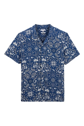 Camisa corta regular fit - Azul