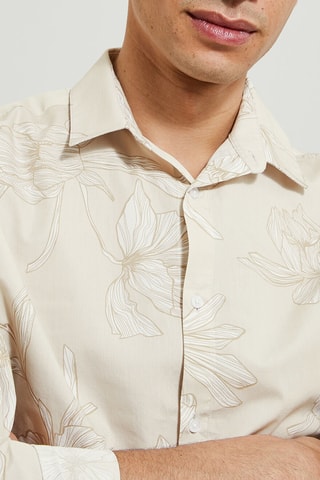 Camisa slim fit - Hueso