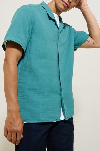 Camisa regular fit hawaiana - Turquesa