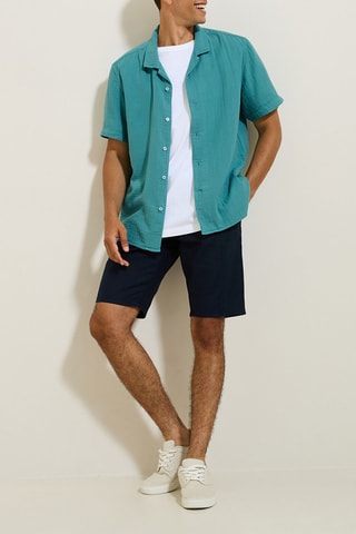 Camisa regular fit hawaiana - Turquesa