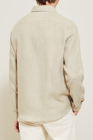 Camisa regular fit de lino - Crudo