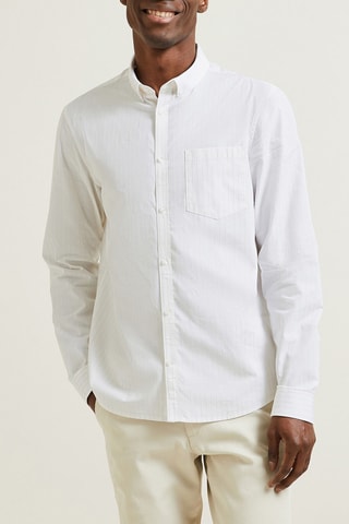 Camisa regular fit de algodón orgánico - Crudo