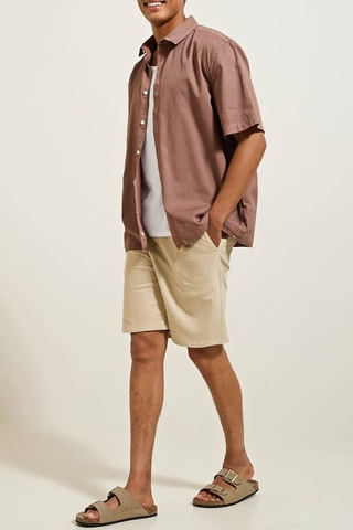 Camisa corta regular fit - Rosa