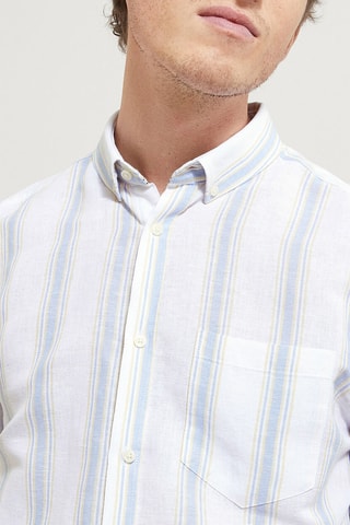 Camisa regular fit de lino - Amarillo