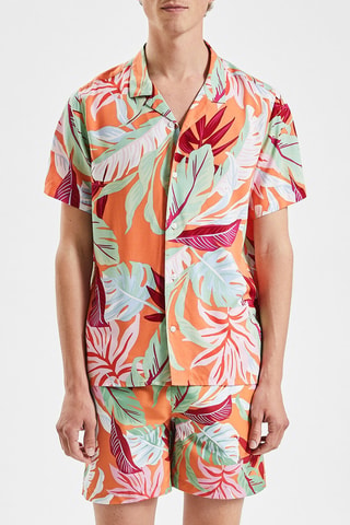 Camisa regular fit hawaiana - Naranja