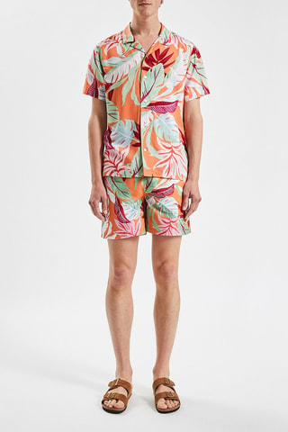 Camisa regular fit hawaiana - Naranja