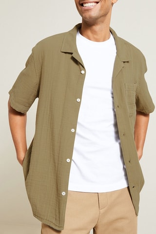 Camisa hawaiana regular fit - Verde claro