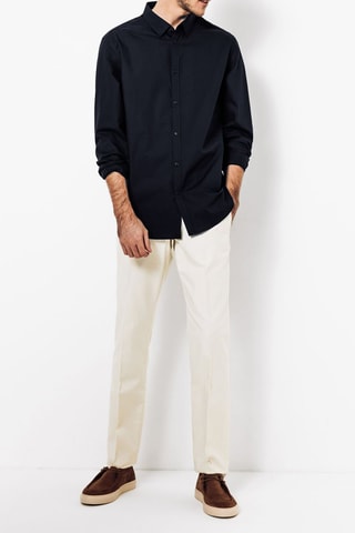 Camisa regular fit de algodón orgánico - Azul oscuro