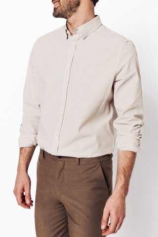 Camisa slim fit - Beige