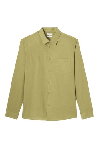 Camisa regular fit de lino - Verde claro