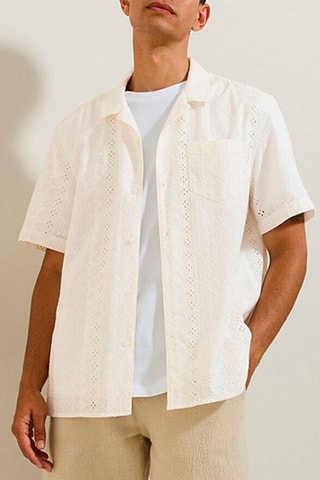 Camisa corta regular fit - Crudo