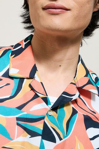 Camisa hawaiana regular fit - Naranja