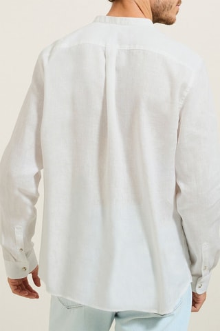 Camisa regular fit de lino - Blanco