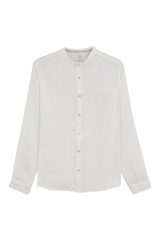 Camisa regular fit de lino - Blanco