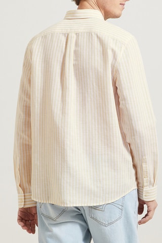 Camisa regular fit de lino - Amarillo