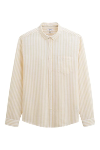 Camisa regular fit de lino - Amarillo