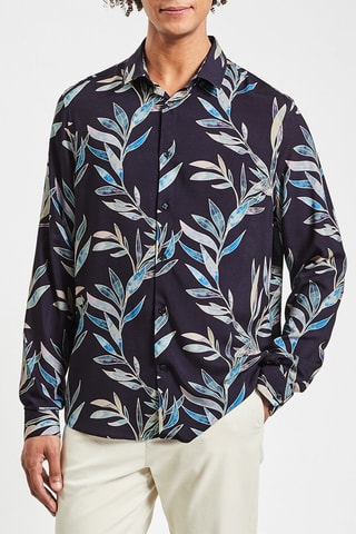 Camisa slim fit - Azul marino