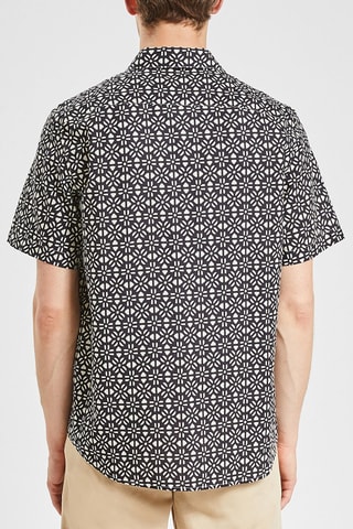 Camisa regular fit de lino - Negro