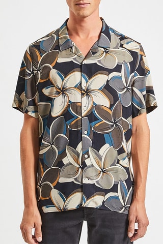 Camisa regular fit - Azul marino y gris oscuro