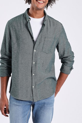 Camisa regular fit - Verde jaspeado
