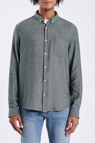 Camisa regular fit - Verde jaspeado