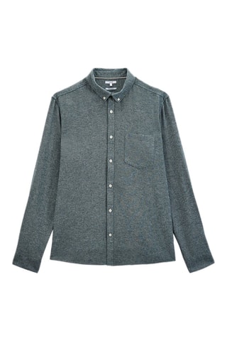 Camisa regular fit - Verde jaspeado