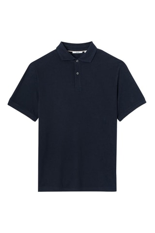 Polo regular fit de algodón orgánico - Azul marino