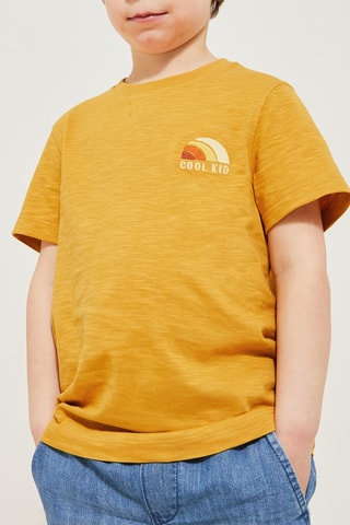 Camiseta de algodón orgánico Fête des pères - Naranja