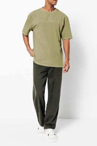 Camiseta relaxed fit - Verde oliva