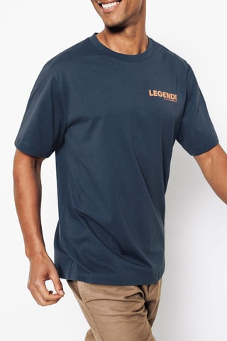 Camiseta regular fit de algodón orgánico - Azul marino