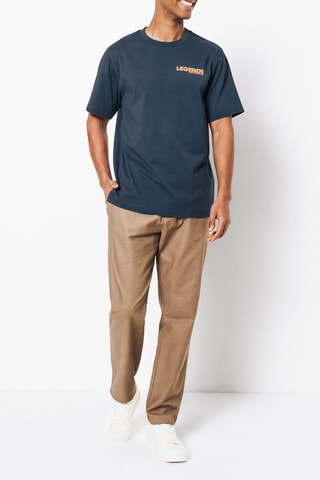Camiseta regular fit de algodón orgánico - Azul marino