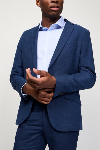 Chaqueta de traje de lino - Azul