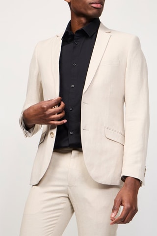 Chaqueta de traje de lino - Beige