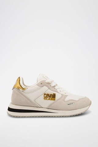 Zapatillas de nobuk - Beige y dorado