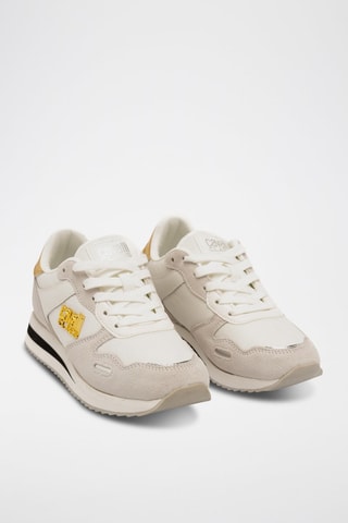 Zapatillas de nobuk - Beige y dorado