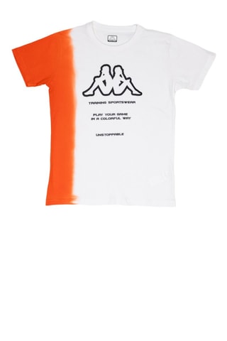 Camiseta - Blanco, negro y naranja