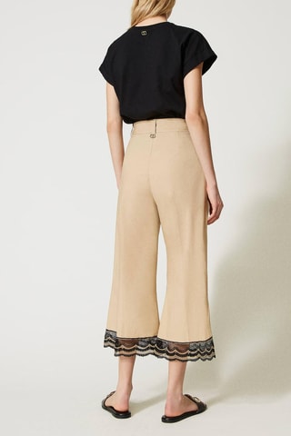 Pantalón pirata - Twinset - Negro y beige