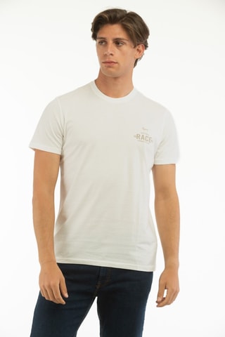 Camiseta - Harmont & Blaine - Blanco y beige