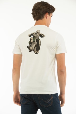 Camiseta - Harmont & Blaine - Blanco y beige